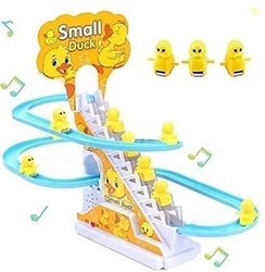 Goyal's Duck Slide Toy Set, Automatic Stair-Climbing Ducklings Race Tr