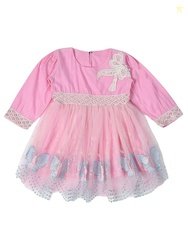 mini mama Girl's Satin A-Line Midi Special Occasion Dress