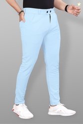 COMBRAIDED Men Slim Fit Light Blue Lycra Blend Trousers