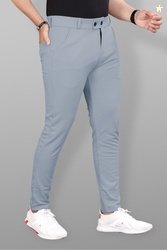 COMBRAIDED Men Slim Fit Grey Lycra Blend Trousers