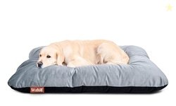 WUFSIE Dog Bed Large 70x100cm | Reversible Premium Velvet Black & Grey