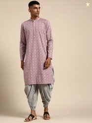 KISAH Geometric Printed Mandarin Collar Kurta