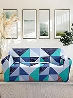 Solimo Polyester Stretchable Printed Abstract Sofa Cover (3 Seater Sofa Cover, Blue)