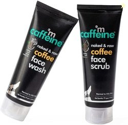 mCaffeine Coffee Face Wash & Scrub Combo, Reduces Acne Pimple & Tan, G