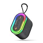 pTron Fusion Pop 12W Bluetooth Speaker with Pristine Sound, 10hrs Playback, Rhythmic RGB LEDs, Multi-Play Modes BT5.3/TF Card/USB/Aux-in, TWS Feature, Integrated Button Controls,Type-C Charging(Black)