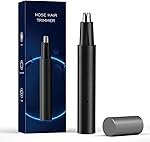 3-in-1 Nose, Ear & Eyebrow Hair Trimmer for Men & Women | Waterproof Painless Facial Hair Remover | Dual-Edge Stainless Steel Blades | Compact Battery-Operated Grooming Tool (Black)
