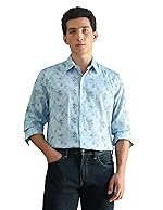 Arrow Newyork Men Slim fit Cotton Printed Long Sleeves Semi-Cutaway Collar Shirt