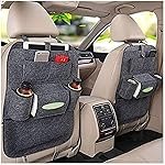 Car Seat Back Organizer | Multi-Pocket Rear Storage for Mobile, Pen, Bottles, Tissue Box, Books, Lunch Box, Universal Back Seat Organizer Hanger for All Cars | Multicolor