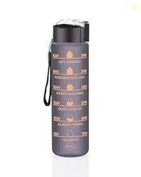 Clazkit Plastic Unbreakable Water Bottle With Motivational Time Marker