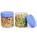 PEARLPET Sapphire Plastic Jar Airtight Stackable Container for Kitchen Storage Set of 2 Pieces, 800 ML