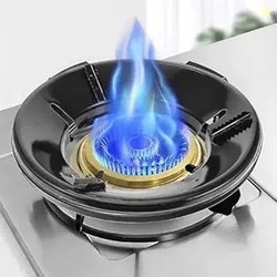 Clazkit Pack of 2 Black Gas Saver Burner Stands Fire & Windproof, Ener