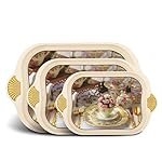 Asian Plastowares – Crown Tray Set of 3 | Multipurpose Plastic Trays for Kitchen, Dining & Home Use â Durable, Lightweight & Space-Saving | Ideal for Serving & Organizing | Beige