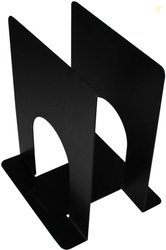AlphaM 8 inch Steel Book End (Black, Pack of 2)