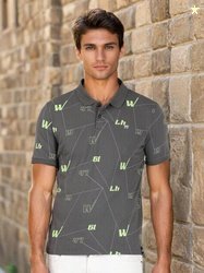 Wrangler Men Typography Printed Polo Collar Cotton T-shirt