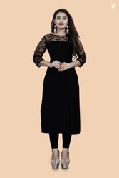 Dream Beauty Fashion Women Self Design Crepe Straight Kurta