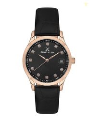 Daniel Klein Women Premium Embellished Leather Straps Analogue Watch D