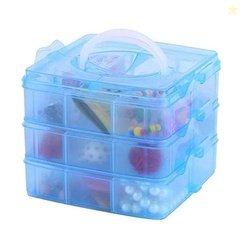 Clazkit Jewellery Organisers Plastic 3 Layer 18 Grid Square Portable S