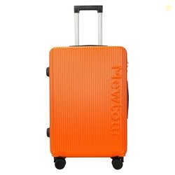 20 Inch Orange ABS Zippered Luggage Set, Lightweight with Telescopic H