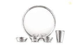 TOSAA Stainless Steel Dinner Set Deluxe V Shape- 5 PCS Set Stainless S