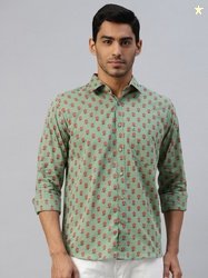 Readiprint Men Green Ethnic Motifs Printed Casual Shirt