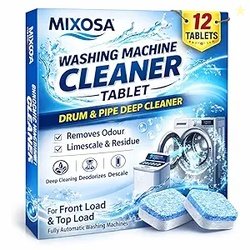 Washing Machine Cleaner Descaler 12 Pack - Deep Cleaning Tablets For H