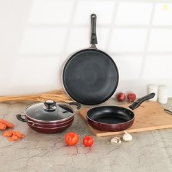 Sumeet Elegantia Induction Base Non Stick Aluminium Cookware Set of 4P