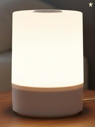 MPROW White Contemporary Cylindrical Shaped Table Lamp