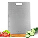 Lifelong Stainless Steel Chopping Board for Kitchen with Anti-Skid 6 Stickers | Durable Cutting Board for Vegetables, Fruits, and Meats | Versatile Metal Chopper Board (31.8CM X 21CM)
