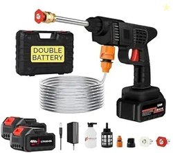 Double Battery Cordless Portable Wireless Pressure Washer Gun 48V 1200