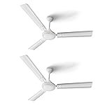 LONGWAY Nexa P2 1200 mm/48 inch Ultra High Speed 3 Blade Anti-Dust Decorative Star Rated Ceiling Fan (White, Pack of 2)