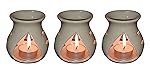 Pure Source India Ceramic Oil Burner Aroma Diffuser (Off White) -Set of 3