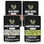 Nutri Hut Seeds Combo Pack of 4 â Pumpkin, Sunflower, Chia, Flax (50g Each, Total 200g) | Protein & Fiber Rich | Healthy Snacking | Raw & Natural Seeds (200g)