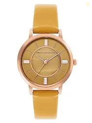 French Connection Ephiphany MOP Mustard Round Analog Watch for Women -