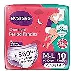 Evereve Period Panty For Girls & Women, (M-L), 10 Pcs, 360 Degree Coverage, 0% Leaks, High Absorbency For Heavy Flow, Maternity Delivery Pads, Postpartum & Overnight Protection, Disposable Panty