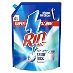 Rin Matic Liquid 4L Pouch- Top Load, Designed to keep your clothes Bright Like New in your Top Load Washing Machine for all kinds of clothes