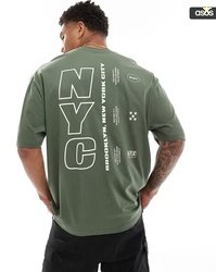 ASOS DESIGN Men Typographic Print Regular Fit Crew-Neck T-Shirt