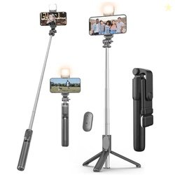 Kratos Selfie Stick Tripod Stand, 3 in 1 Multifunctional Design, Recha
