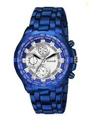 Skylark Men Textured Dial & Stainless Steel Analogue Watch Skyfullblue