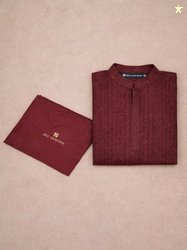 See Designs Men Sequinned Chanderi Silk Kurta