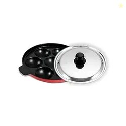 kyyte Non-Stick Alpha Panniyarkal with SS Lid 7 Pits, Gas Stove Compat