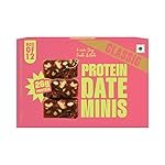 Yogabar Date Minis | 3g Protein per Bite | Made with Dates, Almonds, Cashews & Pistachios | Naturally Sweetened with Dates & Honey | No Refined Sugar | High Fiber Snack | No Added Preservatives | Pack of 12