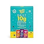Yogabar Variety Pack 10 grams Protein Bars (6 Bars), Pro-Blend & Premium Whey,100% Veg, Rich Protein Bar with Date, Vitamins, Fiber, Energy & Immunity for fitness.
