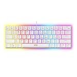 Ant Esports MK1200 Mini 60% Wired Mechanical Gaming Keyboard â Red Switch, Rainbow Backlit, 61 Keys, Anti-Ghosting, USB, Compact TKL â Compatible with Windows, macOS, PS5, Xbox, Laptop & PC (White)