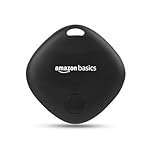 Amazon Basics Aero Tag for iOS | Apple Find My Network Tracker | Bluetooth 5.3 | No SIM Needed | Anti-Lost & Loud 80dB Alert | Item Finder- Keys, Wallets, Bags |Lightweight & 1-Year Battery(Black)
