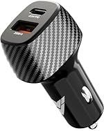 DR VAKUÂ® TROSVOLT 60W Car Charger Fast Charging Dual Port Type C 40w PD 20w QC PPS 3.0 USB Car Mobile Laptop Adapter for iPhone 17/16/15/14/13, Samsung All Series, Tablets & Android Smartphones-Black