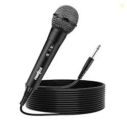 FRONTECH Dynamic Microphone with 3m Cable| 6.5mm Jack | On/Off Switch