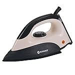 SINGER Auro 1000 Watts Dry Iron | Bigger Sole Plate for Faster Ironing | Uniform Heating with U Shaped Element | Adjustable Temperature Control | 2 Year warrantyã Beige-Black ã