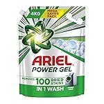 Ariel Power Gel Liquid Detergent for Front Load â 4kg | Removes 100 Dried Stains in 1 Wash | Faster Dissolving | Long-Lasting Fragrance | Color Protection | At the price of Powders