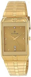 Titan Karishma Quartz Analog with Date Golden Dial Golden Metal Strap