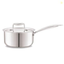 Cello Tri-Ply 16 cm Stainless Steel Cookware Sauce Pan with Lid 1.4 LT